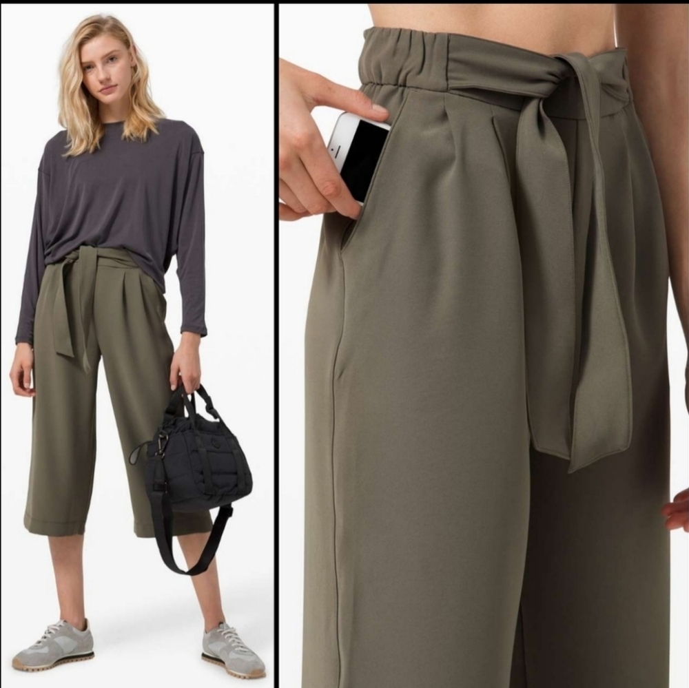 LULULEMON Black Wide-Leg Crop Pants